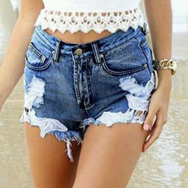 38#fashion jeans women lace patchwork casual high waist wide leg jeans shorts casual vintage high waist shorts women summer, Blue
38#fashion jeans women lace patchwork casual high waist wide leg jeans shorts casual vintage high waist shorts women summer, Blue