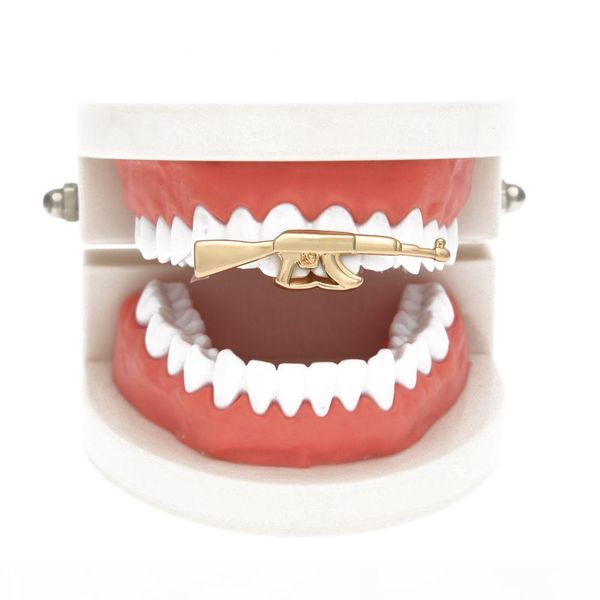 l custom fit hip hop grillz 14k gold plated plain canine cap rifle ak47 gun iced out single grillz cap top, Black
l custom fit hip hop grillz 14k gold plated plain canine cap rifle ak47 gun iced out single grillz cap top, Black
