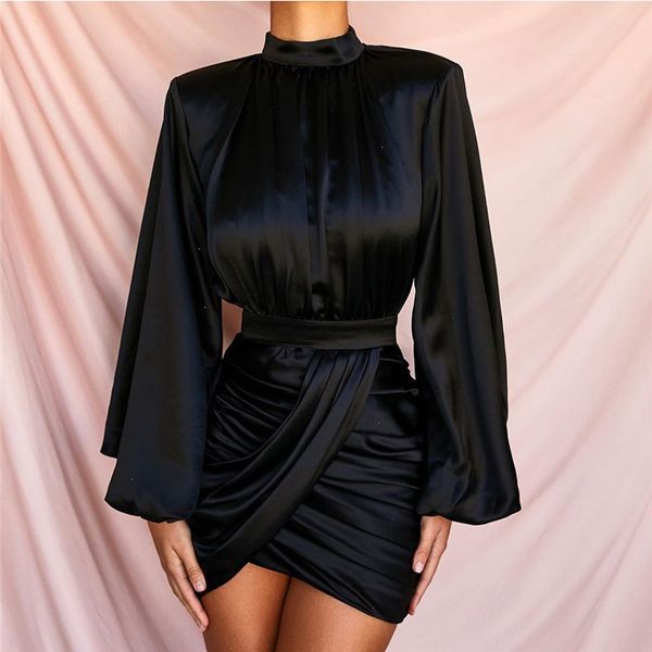garden lustrous black satin dress women turtleneck long lantern sleeve elegant party dress vintage draped ruched, Black;gray
garden lustrous black satin dress women turtleneck long lantern sleeve elegant party dress vintage draped ruched, Black;gray