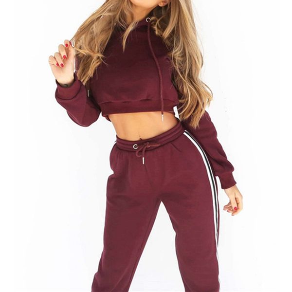 vertvie 2020 women yoga set striped hooded elastic waist tracksuit sportswear running set fitness crop sweatshirt+pant, Black;blue
vertvie 2020 women yoga set striped hooded elastic waist tracksuit sportswear running set fitness crop sweatshirt+pant, Black;blue