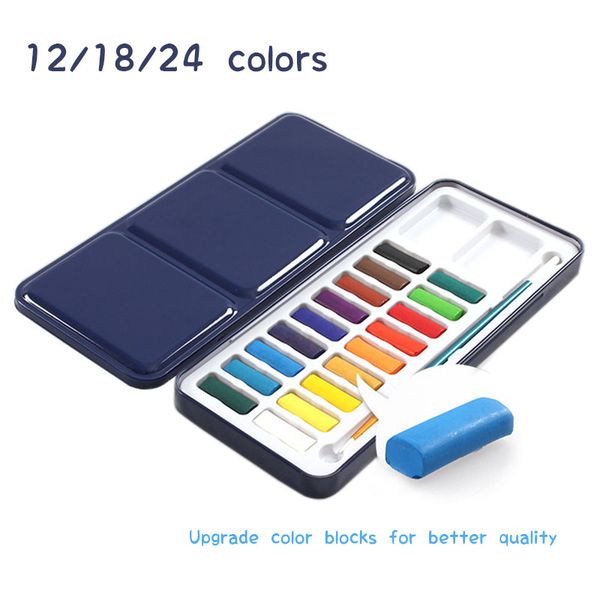 12/18/24 colors portable travel solid pigment iron box watercolor paints with water color brush pen set for drawing painting
12/18/24 colors portable travel solid pigment iron box watercolor paints with water color brush pen set for drawing painting