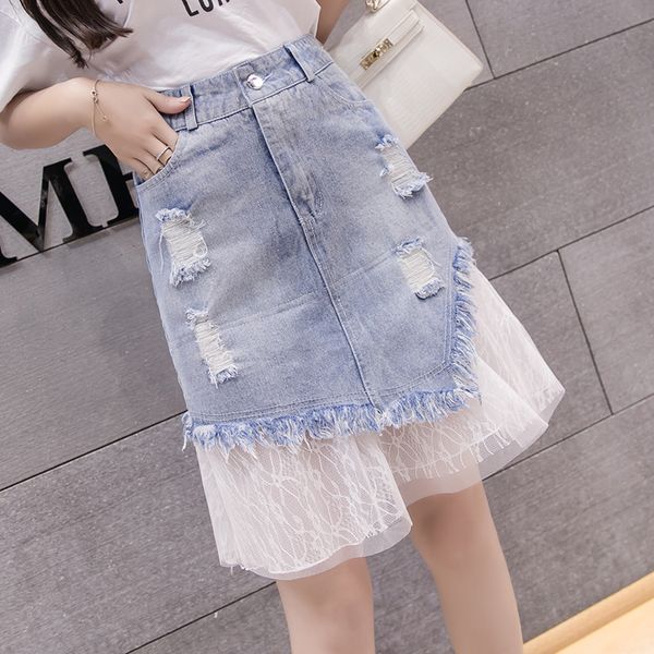 s-5xl women spring summer large size denim skirt new stitching lace bag hip high waist a word skirt female casual denim, Black
s-5xl women spring summer large size denim skirt new stitching lace bag hip high waist a word skirt female casual denim, Black