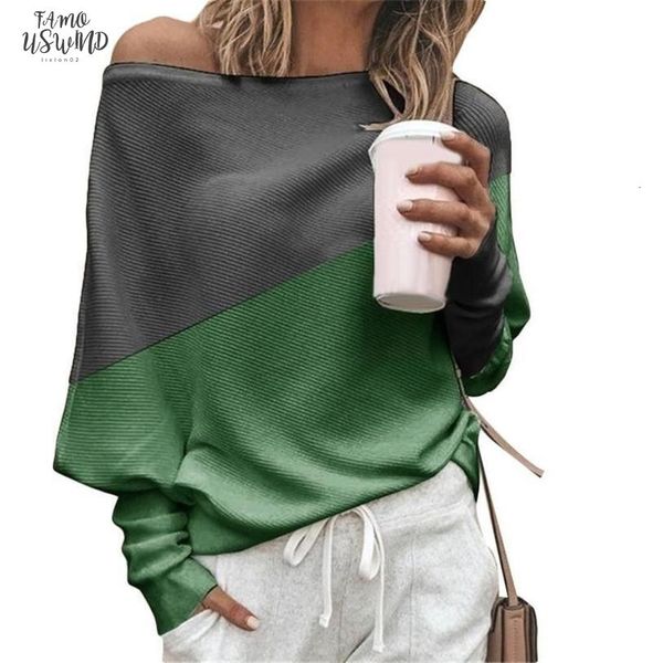 women fashion spring autumn women t shirt color block off shoulder loose batwing long sleeve tee t shirt women female, White
women fashion spring autumn women t shirt color block off shoulder loose batwing long sleeve tee t shirt women female, White