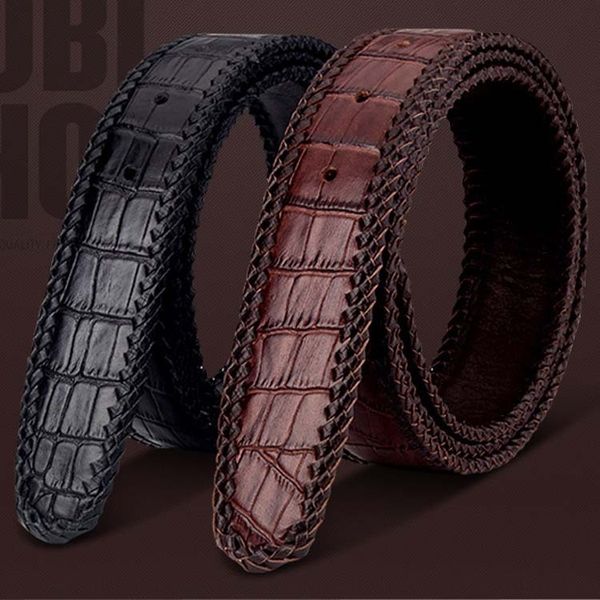 men's real crocodile leather genuine leather round hole plate buckle double-sided head layer cattle belt belt strip, Black;brown
men's real crocodile leather genuine leather round hole plate buckle double-sided head layer cattle belt belt strip, Black;brown