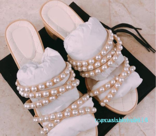 women slippers luxury pearl diamond lattice fashion brand genuine leather high-heeled dance party casual summer casual slippers c14, Black
women slippers luxury pearl diamond lattice fashion brand genuine leather high-heeled dance party casual summer casual slippers c14, Black