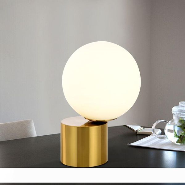 Modern Nordic Retro Copper Glass Table Lamp European Eye Bedside Table Lamps Led Round Table Light For Living Room Bedroom