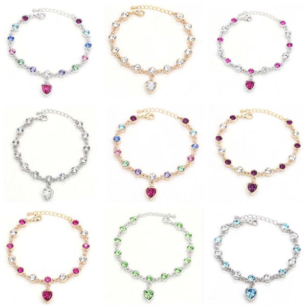 dhl epacket selling female crystal bracelet cherish love multicolor fashion bracelet girls gift djfb18 charm bracelets jewelry, Golden;silver
dhl epacket selling female crystal bracelet cherish love multicolor fashion bracelet girls gift djfb18 charm bracelets jewelry, Golden;silver
