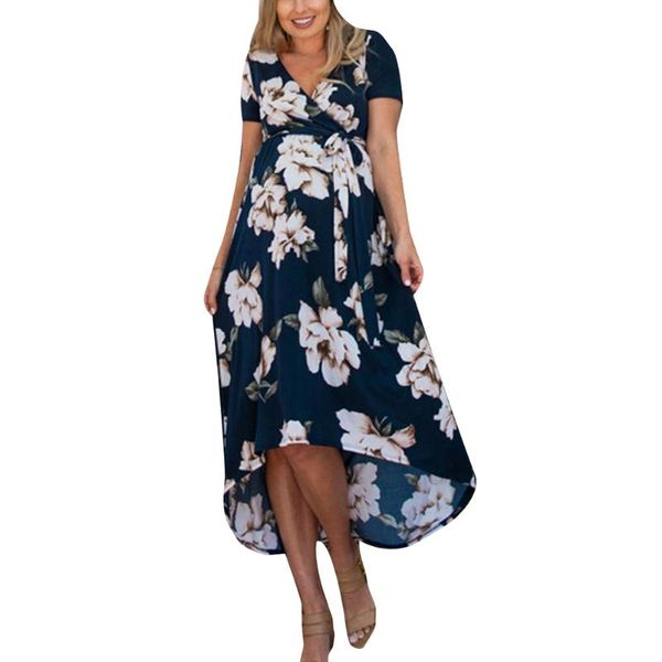 pregnant womens floral short sleeve v-neck long dress maternity maxi sundress, White
pregnant womens floral short sleeve v-neck long dress maternity maxi sundress, White