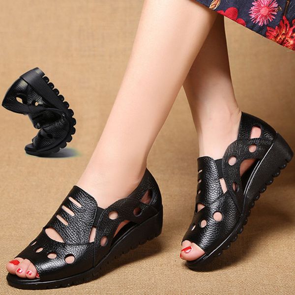 dress shoes women sandals genuine split leather high wedges heel hollow slip on platform solid flip flops ladies zapatos mujer 8685w, Black
dress shoes women sandals genuine split leather high wedges heel hollow slip on platform solid flip flops ladies zapatos mujer 8685w, Black