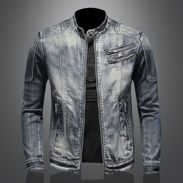 men's denim jacket casual retro large size stand-up collar zipper jacket motorcycle suit tide, Black;brown
men's denim jacket casual retro large size stand-up collar zipper jacket motorcycle suit tide, Black;brown