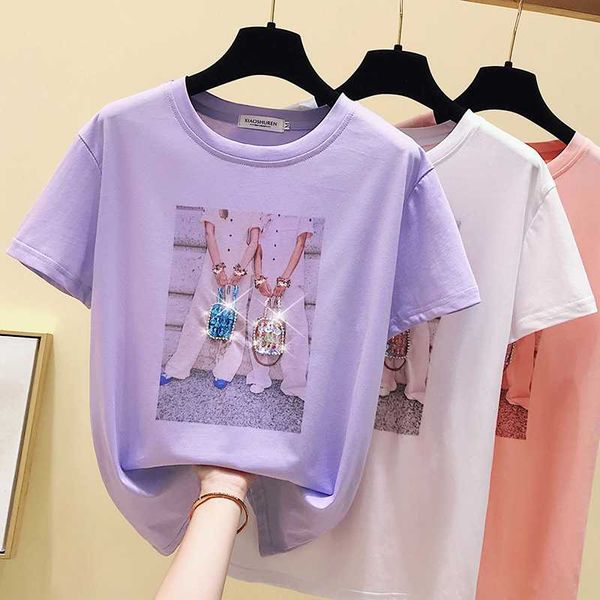 girlfrien cotton summer t shirt women beading 2020 womens tshirt female t-shirt woman korean style tee shirt femme pink, White
girlfrien cotton summer t shirt women beading 2020 womens tshirt female t-shirt woman korean style tee shirt femme pink, White