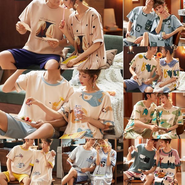 couple pajamas women's short pajamas skirt cotton short-sleeved men's nightgown short skirt summer thin spring and autumn home sui, Black;brown
couple pajamas women's short pajamas skirt cotton short-sleeved men's nightgown short skirt summer thin spring and autumn home sui, Black;brown