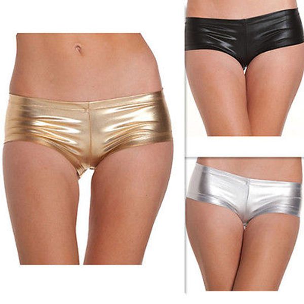 shiny lingerie womens leather mini short stretchy golden sliver solid color underwear metallic erotic panties, Black;pink
shiny lingerie womens leather mini short stretchy golden sliver solid color underwear metallic erotic panties, Black;pink