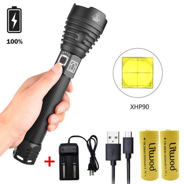 xhp90 led 3 modes dimming high brightness usb charging torch with 2 batteries charger
xhp90 led 3 modes dimming high brightness usb charging torch with 2 batteries charger
