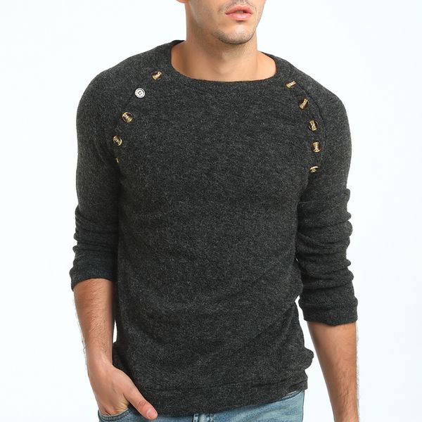 men's sweaters isurvivor 2021 fashion button stitching solid color slim long-sleeved sweater casual wild round neck pullover, White;black
men's sweaters isurvivor 2021 fashion button stitching solid color slim long-sleeved sweater casual wild round neck pullover, White;black