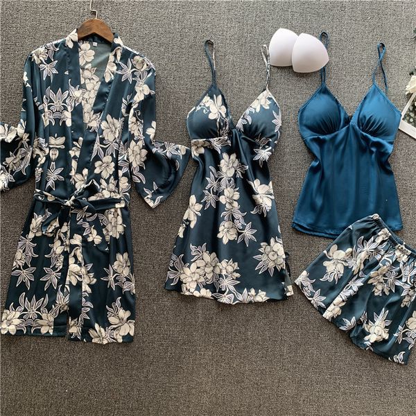 women's sleepwear 4 piece sets printed night dress bathrobe satin negligee nightwear nightgowns bridesmaid robes dressing gown plus, Black;red
women's sleepwear 4 piece sets printed night dress bathrobe satin negligee nightwear nightgowns bridesmaid robes dressing gown plus, Black;red