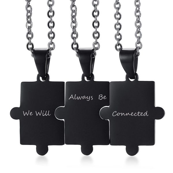 engraved stainless steel puzzle pendant necklaces set of 3 or 4 perfect for a family bridesmaids riend gift, Silver
engraved stainless steel puzzle pendant necklaces set of 3 or 4 perfect for a family bridesmaids riend gift, Silver
