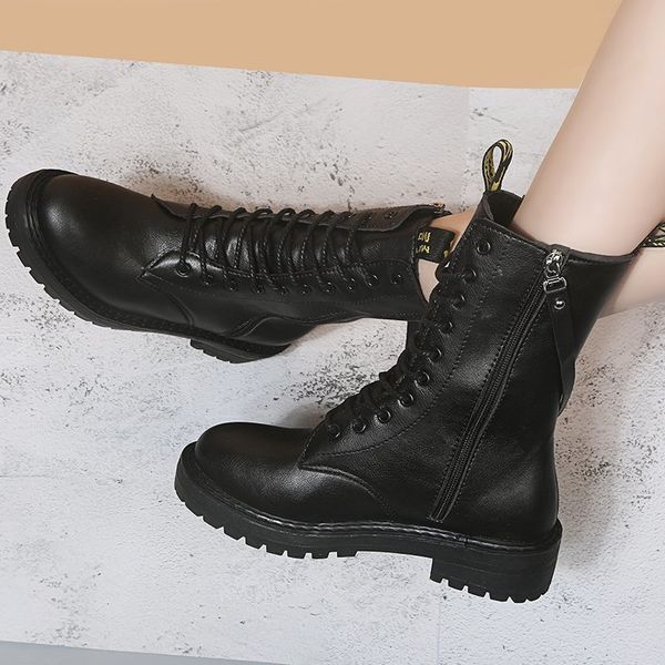 winter women biker boots short plus warm platform flat round toe corss tie zip handmade sewing thick sole shoes ladies fashion, Black
winter women biker boots short plus warm platform flat round toe corss tie zip handmade sewing thick sole shoes ladies fashion, Black