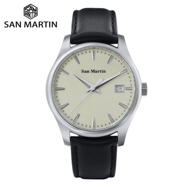 san martin business men automatic mechanical watch fashion simple swift leather sapphire see-through case back date window, Slivery;brown
san martin business men automatic mechanical watch fashion simple swift leather sapphire see-through case back date window, Slivery;brown