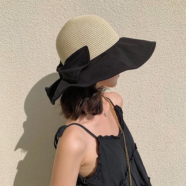 wavy fisherman female bow bucket bucket straw fisherman straw hat korean style all-match temperament sunscreen basin hat, Blue;gray
wavy fisherman female bow bucket bucket straw fisherman straw hat korean style all-match temperament sunscreen basin hat, Blue;gray