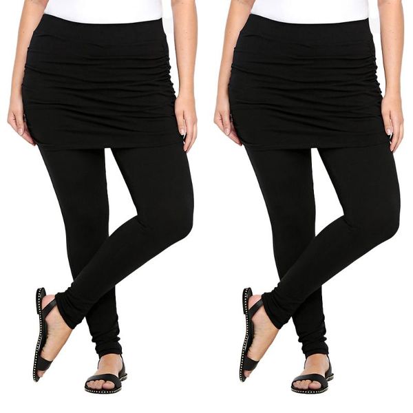 women's leggings pant big size 6xl wrap elastic mid waist pleated skirt slim fake two pieces fitness seamless fit pants, Black
women's leggings pant big size 6xl wrap elastic mid waist pleated skirt slim fake two pieces fitness seamless fit pants, Black