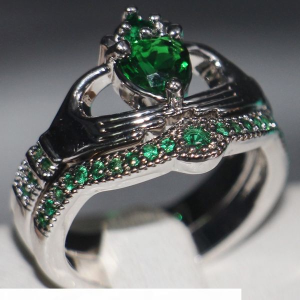 claddagh fashion jewelry chouchong unique desgin 10kt white gold filled heart shape emerald gemstones cz diamond women wedding couple ring, Slivery;golden
claddagh fashion jewelry chouchong unique desgin 10kt white gold filled heart shape emerald gemstones cz diamond women wedding couple ring, Slivery;golden