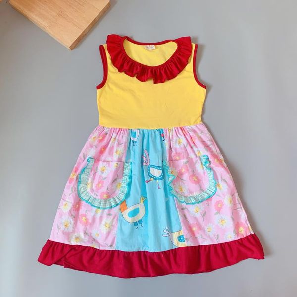 2020summer flowers yellow dress girls dress with buttons new style for present, Red;yellow
2020summer flowers yellow dress girls dress with buttons new style for present, Red;yellow
