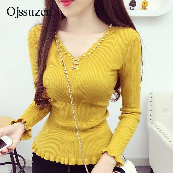 spring v neck sweaters knitted women's pullovers autumn white long sleeve office lady's sweater casual solid ruffles beading, White;black
spring v neck sweaters knitted women's pullovers autumn white long sleeve office lady's sweater casual solid ruffles beading, White;black