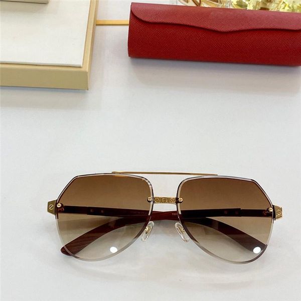 new fashion sunglasses 8200989 cut lens aviator metal half frame wooden temple avant-garde design style uv protection, White;black
new fashion sunglasses 8200989 cut lens aviator metal half frame wooden temple avant-garde design style uv protection, White;black