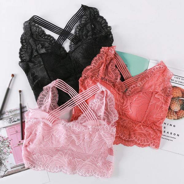 women lace floral bralette tank underwear lace camisoles brassiere lingerie, Black;white
women lace floral bralette tank underwear lace camisoles brassiere lingerie, Black;white