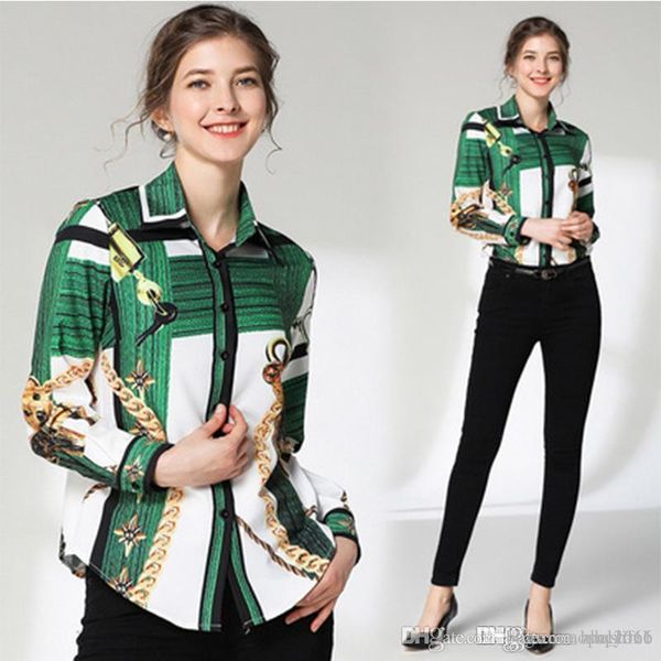 women's shirt casual hepburn wind summer fashion shirt print polo collar print slim long sleeve joker long sleeve button shirt e15, White
women's shirt casual hepburn wind summer fashion shirt print polo collar print slim long sleeve joker long sleeve button shirt e15, White