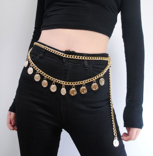 jewelry coin pendant tassel waist chain female double-layer queen embossed body chain, Silver
jewelry coin pendant tassel waist chain female double-layer queen embossed body chain, Silver