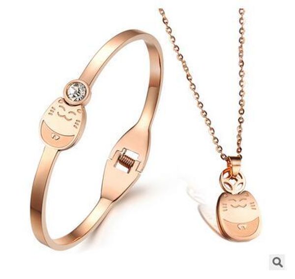 sample price rose gold necklace women's bangles stainless steel necklaces and bracelets fashion accessories jewelries, Black
sample price rose gold necklace women's bangles stainless steel necklaces and bracelets fashion accessories jewelries, Black