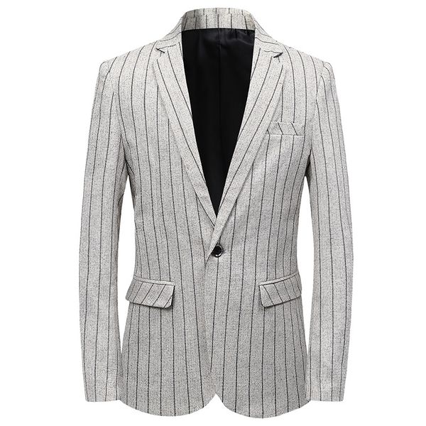 men's suits & blazers 2021 slim striped suit youth single button coarse cloth casual, White;black
men's suits & blazers 2021 slim striped suit youth single button coarse cloth casual, White;black