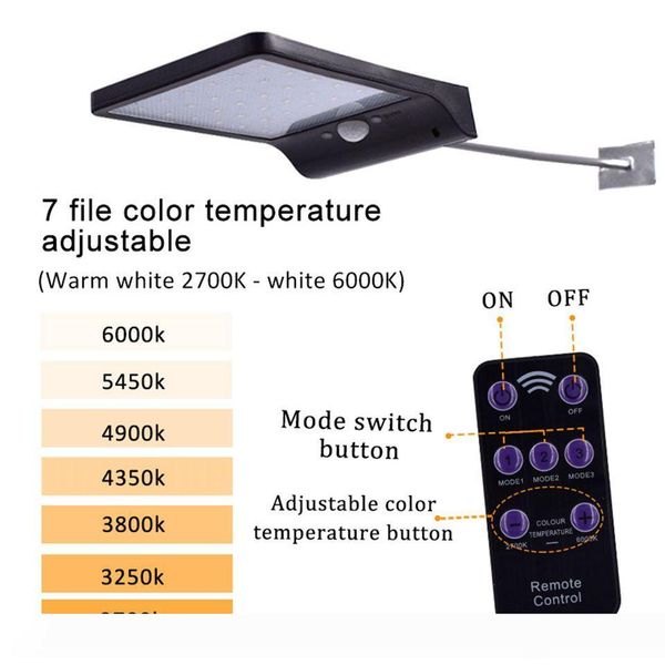 led solar lamp sensor light 2700k-6000k night light human body control ip 65 waterproof wall light 36 48 leds body induction lamp
led solar lamp sensor light 2700k-6000k night light human body control ip 65 waterproof wall light 36 48 leds body induction lamp