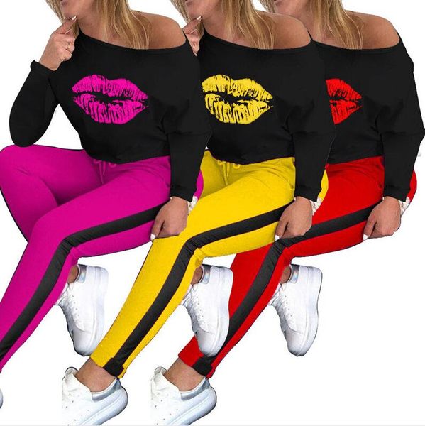 women two piece outfits fashion tracksuit long sleeve lip print t shirt pants leggings casual sports suits woman clothes 3 colors d8401, Gray
women two piece outfits fashion tracksuit long sleeve lip print t shirt pants leggings casual sports suits woman clothes 3 colors d8401, Gray