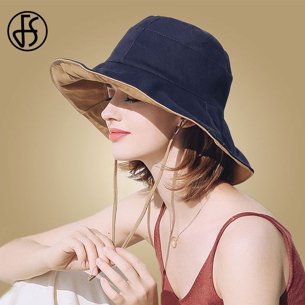 fs wide brim summer hats for women 2020 cotton sun visor hat fashion foldable floppy beach hats bucket caps chapeu feminino, Blue;gray
fs wide brim summer hats for women 2020 cotton sun visor hat fashion foldable floppy beach hats bucket caps chapeu feminino, Blue;gray