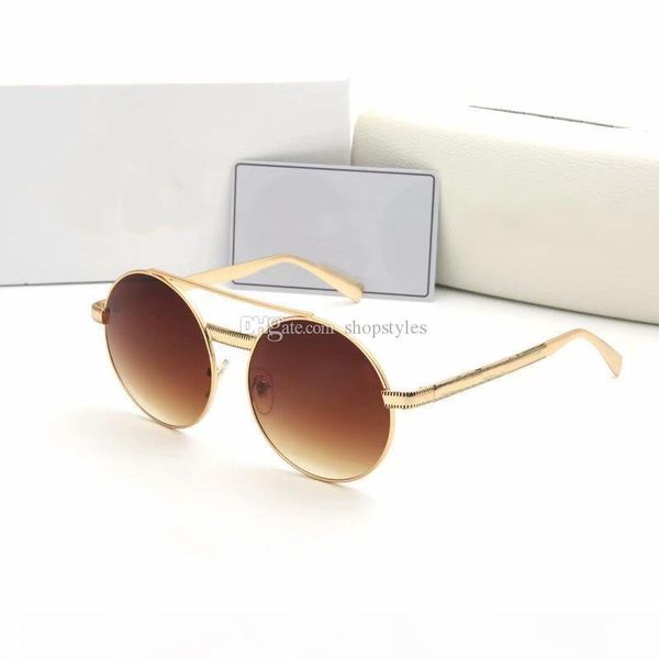 classic women round sunglasses fashion brand designer shiny gold metal frame sun glasses vintage eyewear for men come with box, White;black
classic women round sunglasses fashion brand designer shiny gold metal frame sun glasses vintage eyewear for men come with box, White;black