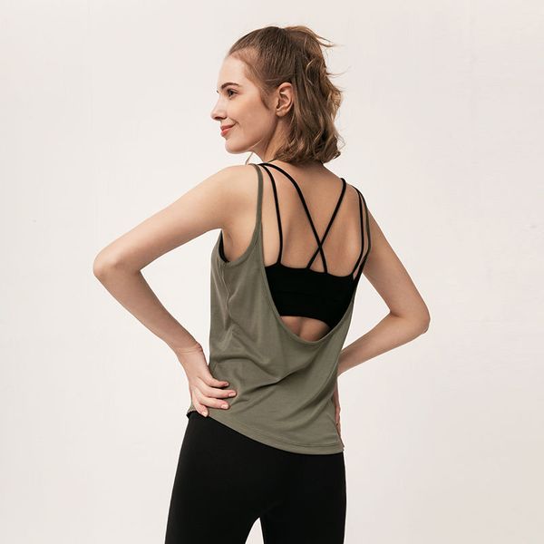 gym clothing suspender yoga clothes sleeveless sports vest women's fitness loose blouse quick-drying beauty back, White;black
gym clothing suspender yoga clothes sleeveless sports vest women's fitness loose blouse quick-drying beauty back, White;black