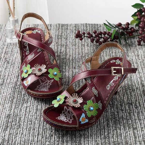 retro dimensional flower wedge sandals for women stitching sandals thick heels shoes summer, Black
retro dimensional flower wedge sandals for women stitching sandals thick heels shoes summer, Black