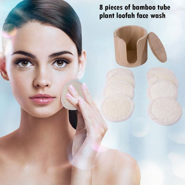 8pcs natural loofah plant fiber facial washer excellent craftsmanship well enduring cleansing sponge makeup remover