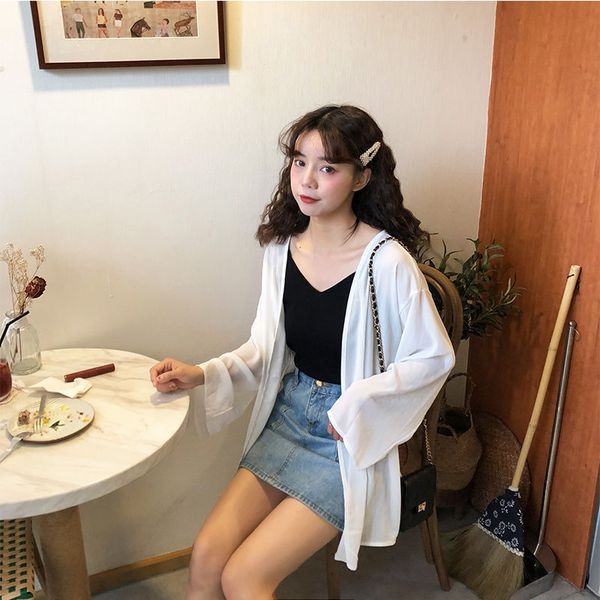 x9v8b women's korean-style mid-length loose sun-proof clothes with air-conditioned clothes outside summer versatile chiffon sunscreen c, White
x9v8b women's korean-style mid-length loose sun-proof clothes with air-conditioned clothes outside summer versatile chiffon sunscreen c, White