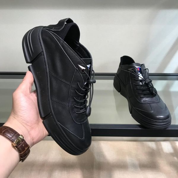 2019r new men's shoes, trend of wild high white shoes, leather sports shoes original box packaging 38-4411, Black
2019r new men's shoes, trend of wild high white shoes, leather sports shoes original box packaging 38-4411, Black