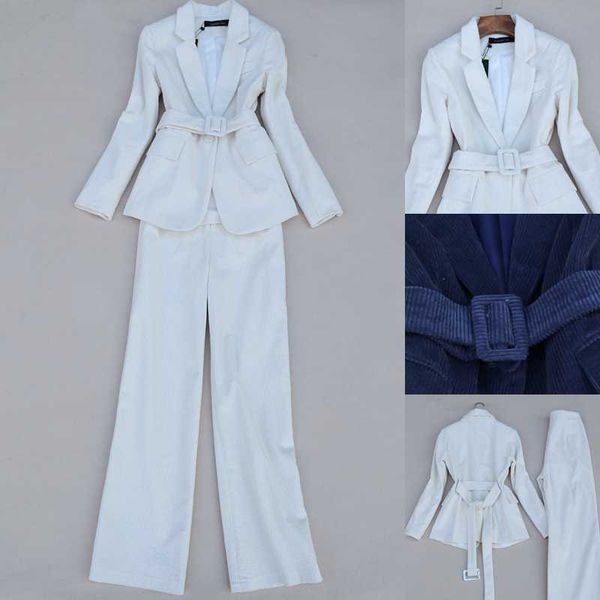womens suits set 2 pieces spring new style fashion set retro corduroy suit high waist wide leg pants two piece, White
womens suits set 2 pieces spring new style fashion set retro corduroy suit high waist wide leg pants two piece, White
