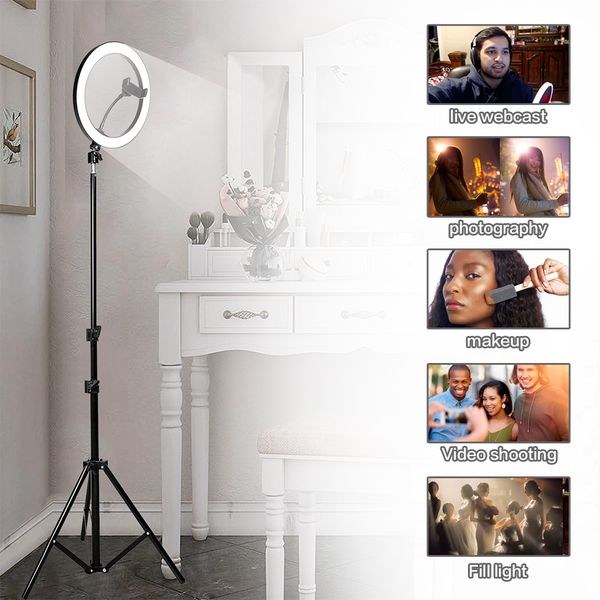 factory 10inch 26cm pgraphy dimmable ring light makeup selfie led fill light 2700-5500k lamp with phone holder 160cm tripod
factory 10inch 26cm pgraphy dimmable ring light makeup selfie led fill light 2700-5500k lamp with phone holder 160cm tripod