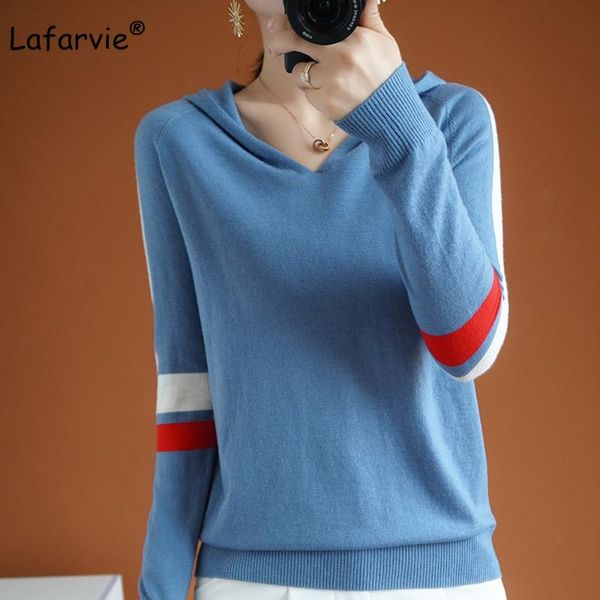 lafarvie hooded collar woman sweaters pullover autumn blue oversize clothing long sleeve las mujeres de punto cashmere sweater, White;black
lafarvie hooded collar woman sweaters pullover autumn blue oversize clothing long sleeve las mujeres de punto cashmere sweater, White;black