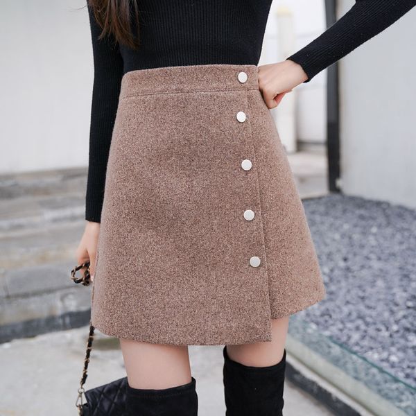 skirts 2021 winter women skirt khaki black high waist irregular a line cashmere korean style mini l64
skirts 2021 winter women skirt khaki black high waist irregular a line cashmere korean style mini l64