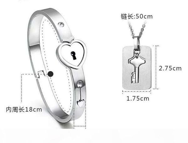 circumference 17cm 18k plated rose gold necklace key bracelet valentine's day gift concentric lock bracelet couple bracelet titanium st, Silver
circumference 17cm 18k plated rose gold necklace key bracelet valentine's day gift concentric lock bracelet couple bracelet titanium st, Silver