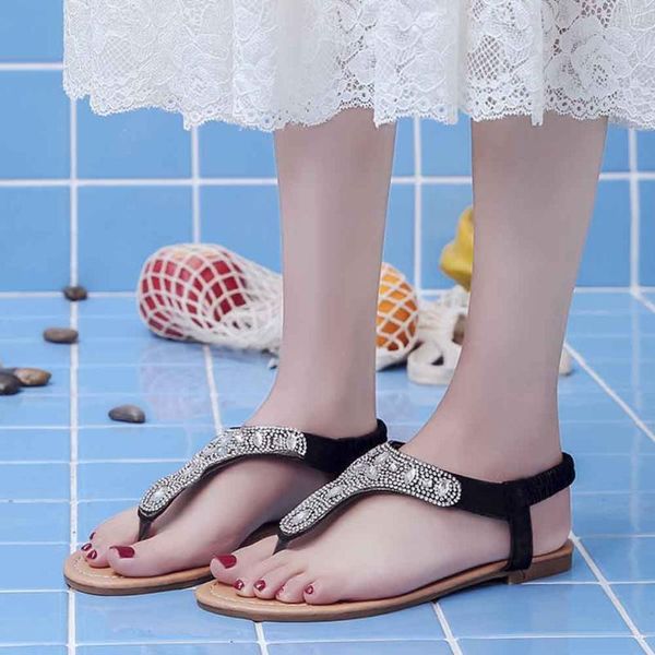 women sandals casual summer rhinestone sequins flat heel elastic band pu adults slingback flip flops waterproof platform fashion, Black
women sandals casual summer rhinestone sequins flat heel elastic band pu adults slingback flip flops waterproof platform fashion, Black