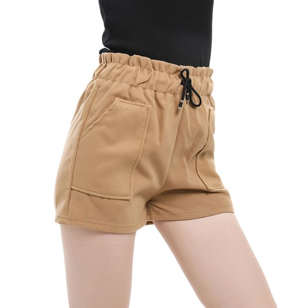 new women shorts autumn and winter high waist shorts solid casual loose thick warm drawstring straight pockets, White;black
new women shorts autumn and winter high waist shorts solid casual loose thick warm drawstring straight pockets, White;black
